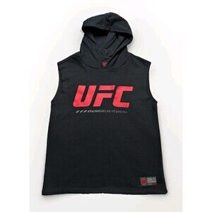 UFC Sleeveless Cutoff Hoodie UFC Graphic Black NEW Men’s Size Small MMA